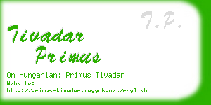 tivadar primus business card